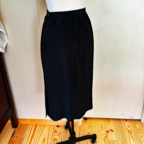 Calvin Klein Black Silk Skirt - Sz 6 - Picture 2 of 5